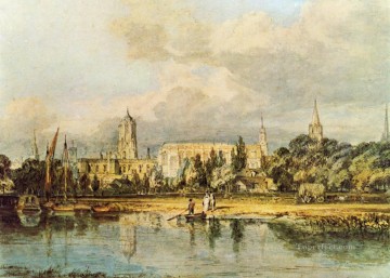 Vista sur de la Iglesia de Cristo, etc. desde el paisaje de Meadows Turner Pinturas al óleo